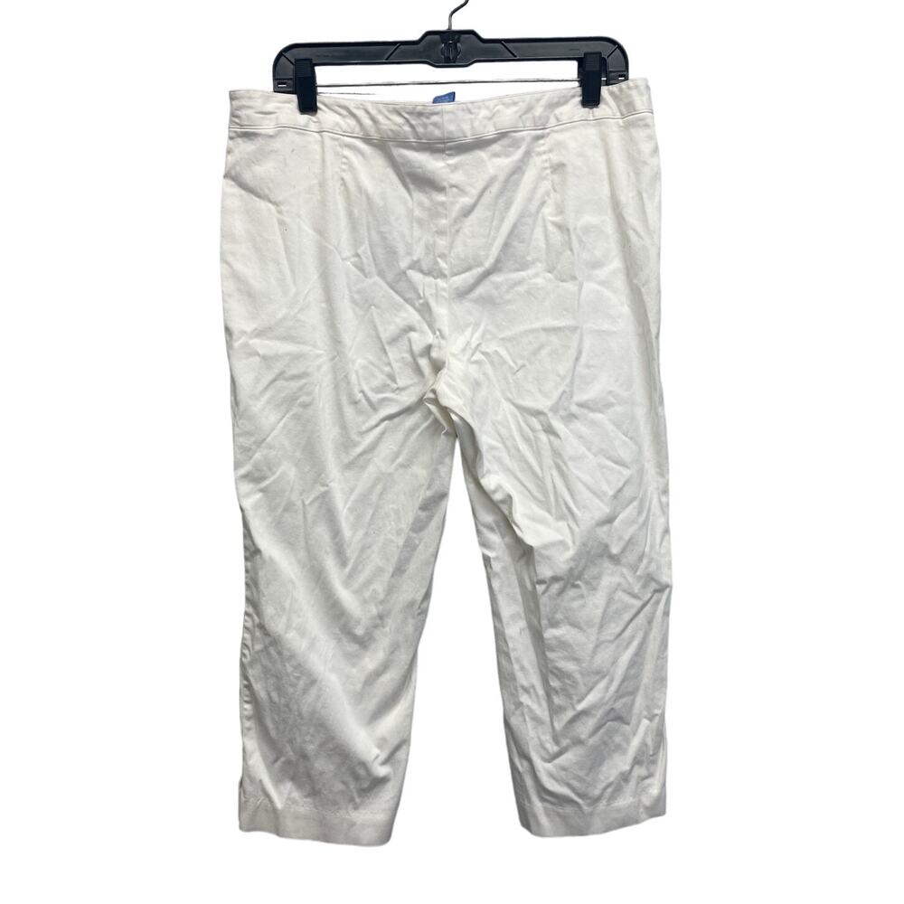 Simply Vera Time & Tru Womens Large Cropped White Cotton Blend Capri Pants - Picture 8 of 10